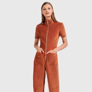 Staud Ziggy Dressy Jumpsuit in Rust